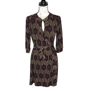GLAM Wrap Dress Brown Purple Olive M